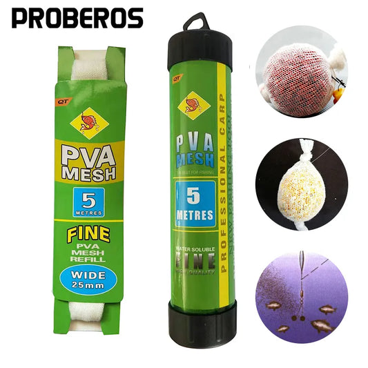 Convenient PVA Mesh Water-Soluble Refill Rig Bait Wrap Bag - Environmentally Friendly Fishing Feeder Trap for Carp Lure Meshes