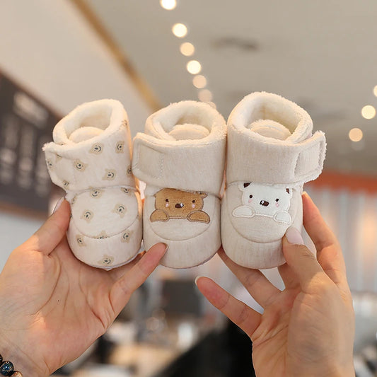 New Winter Cute Cartoon Baby Booties | Soft Cotton-Sole Non-Slip Warm First Walkers | Toddler Crib Shoes for Boys and Girls