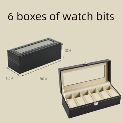 Slot Men's Watch Box - Black Display Case with Watch Bracket, Perfect for Holiday Gifts