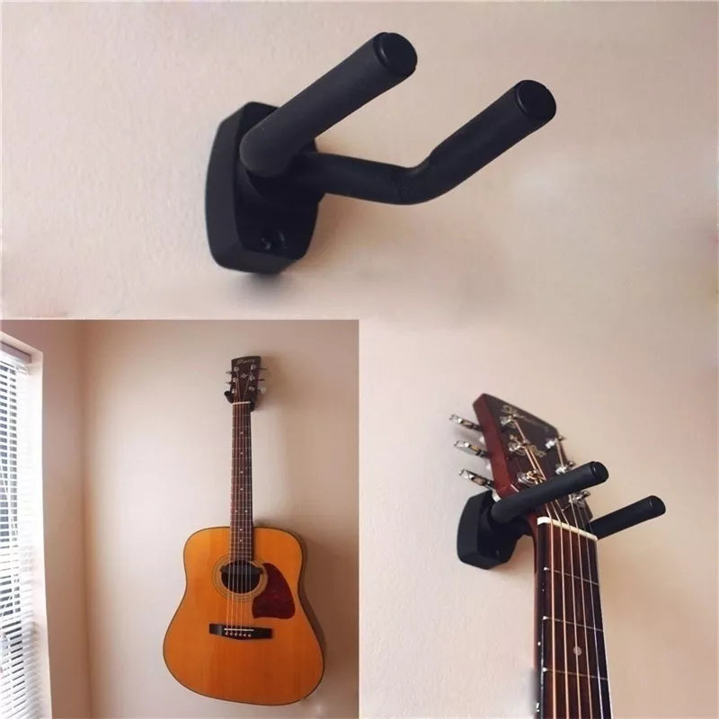 1Pcs Guitar Holder Wall Mount Stand - Home Instrument Display Parts and Accessories, Guitars Hook Wall Hangers with Picks Stand