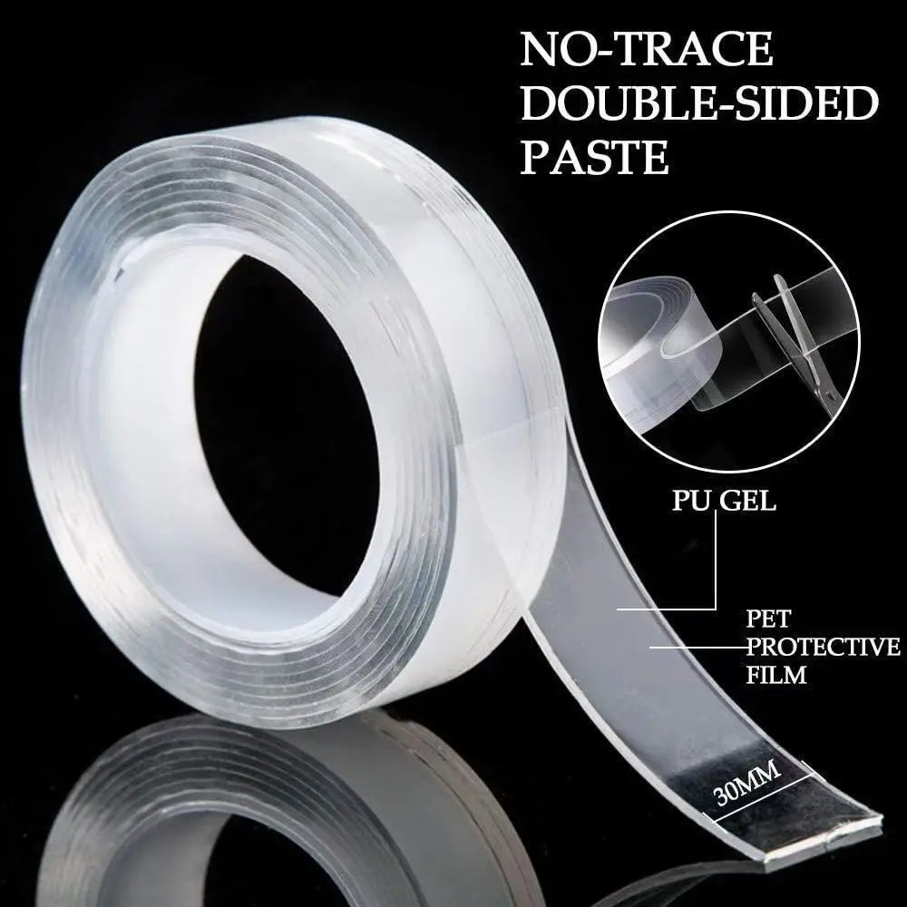 Nano Tape Double-Sided Adhesive Tape - Traceless Waterproof Tape for Bathroom, Kitchen Sink Tap Gel Sticker, 1/3/5m