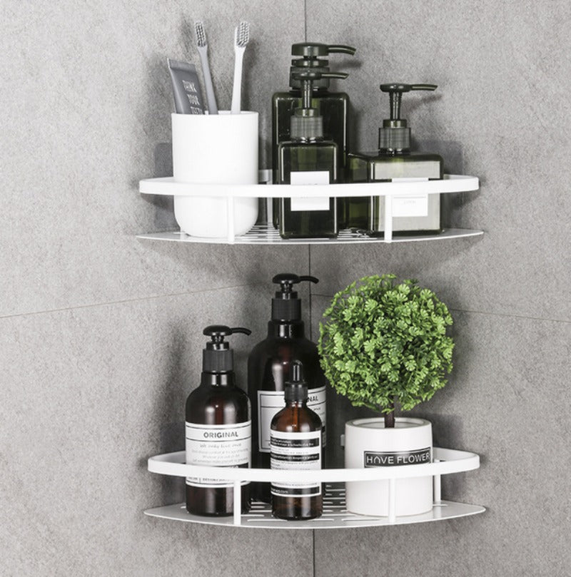 Aluminum Alloy Bathroom Shelf - No Drill Kitchen and Shower Storage Organizer for Shampoo and Bathroom Accessories