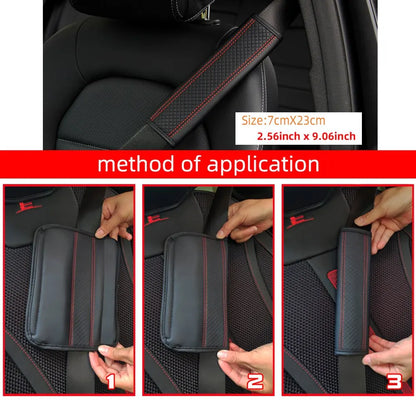 1PCS PU Leather Embossed Car Seat Belt Shoulder Cover: Comfortable Safety Belt Protective Car Accessory