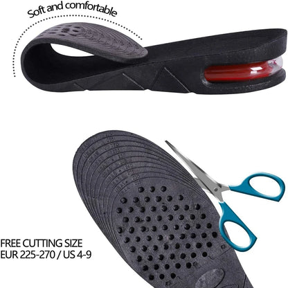 Height Increase Insole – Invisible Air Cushion Shoe Inserts, Variable Height, Adjustable Cut Foot Pad for Heightening