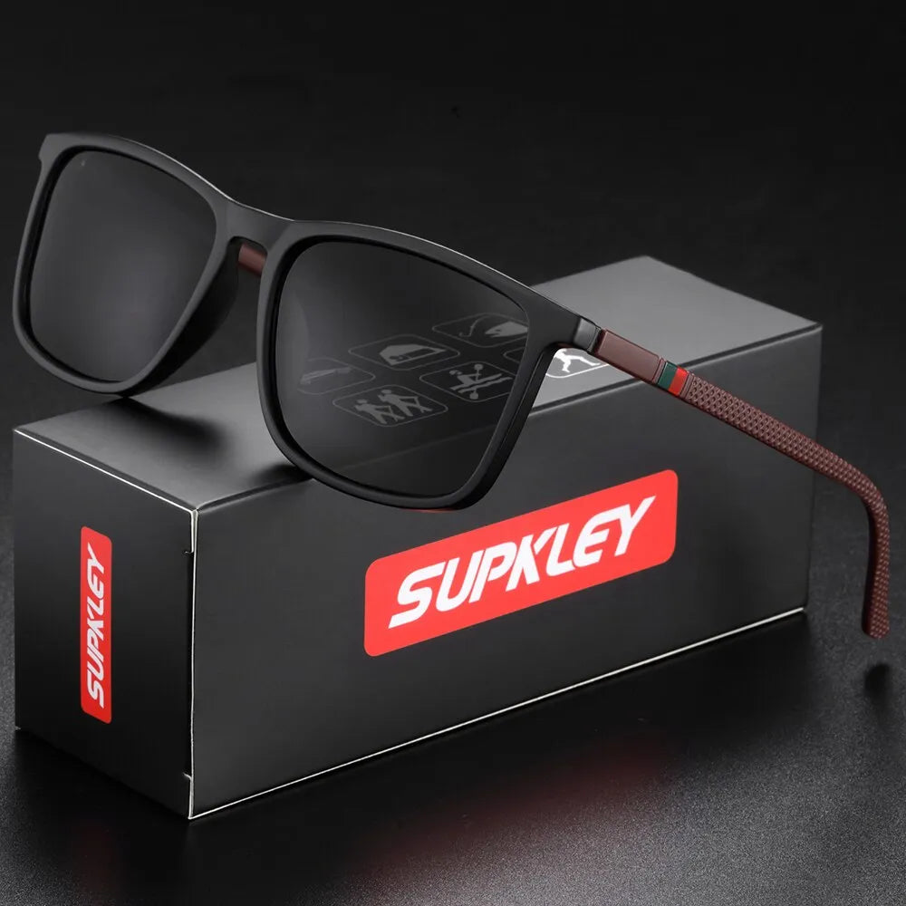 SUPKLEY Sports Sunglasses for Men: Polarized Square Sun Glasses, Comfortable Lightweight Eyewear Accessory with Original Design