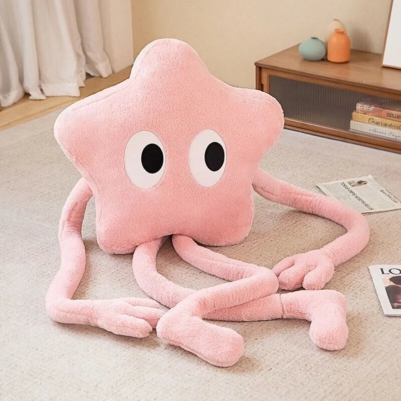 160cm Giant Long-Legged Star Plush Pillow – Cute Pink Flower Stuffed Cushion – Perfect Birthday Gift