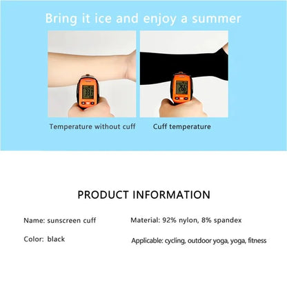 Stay Cool on Outdoor Adventures: 1 Pair Summer Finger Sleeves - High Elasticity, Fingerless Design for Outdoor Riding and Fishing, Custom Ice Silk Material