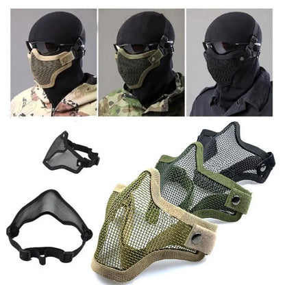 Field Wargame Tribal Mask – Half Face Net Mesh Tactical Protective Mask for Hunting