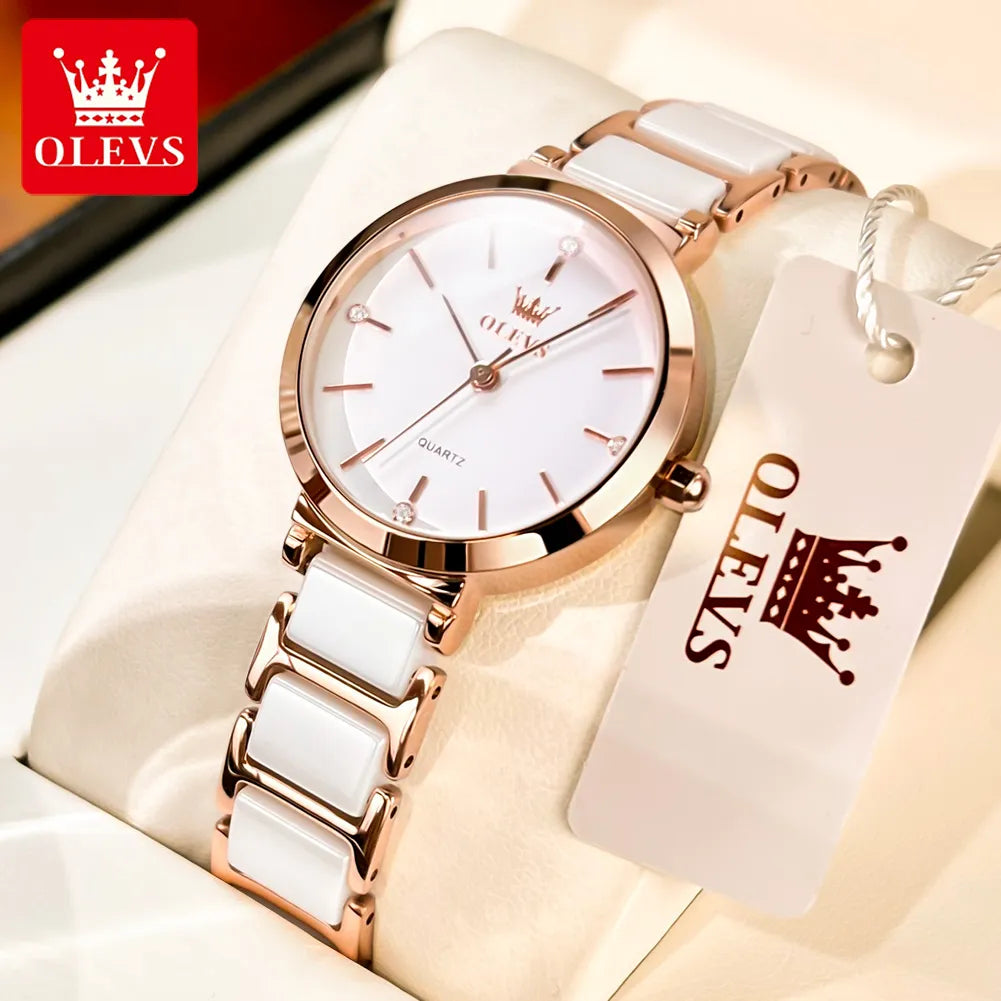 OLEVS Women’s Luxury Wristwatch – Elegant Bracelet, Waterproof Fashion Quartz Watch, Reloj Para Mujer