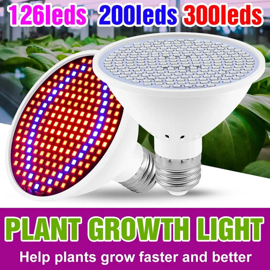 E27 LED Plant Grow Light – Full Spectrum for Indoor Hydroponics, Flower, Seedling, Vegetables – AC85V-265V Growth Box Bulb