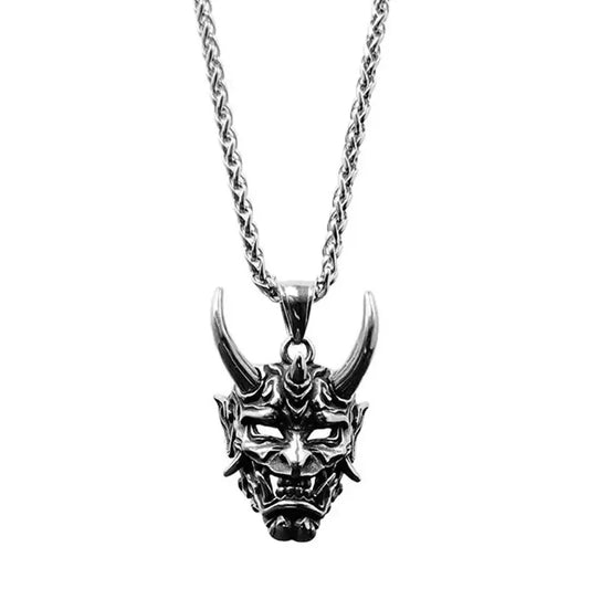 Zinc Alloy Vintage Ghost Face Pendant - Men's Halloween Necklace