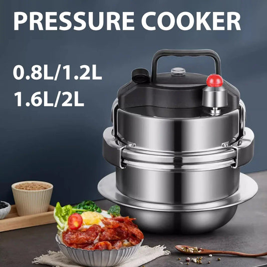 0.8-2L Outdoor Camping Small Pressure Cooker - 304 Stainless Steel Portable Rice Cooker for Kitchen Cooking