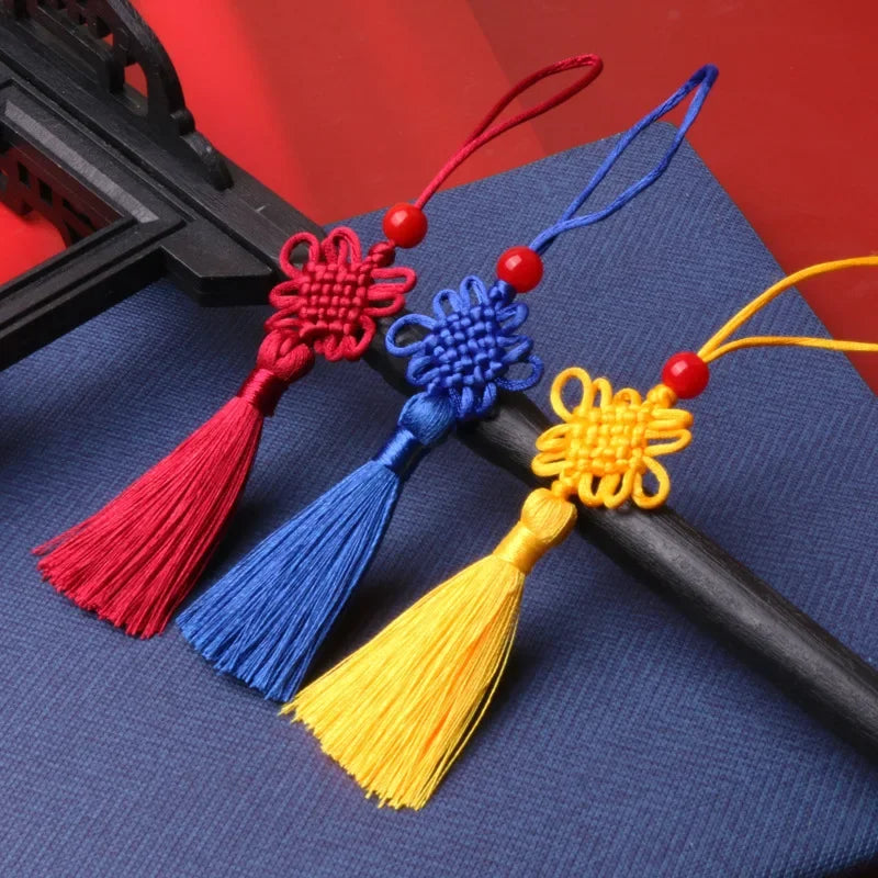 5/10Pcs 5cm Small Chinese Knot Silk Tassel Pendants - Sewing Curtain Charms for DIY Crafts, Gift Jewelry Making, and Home Decor