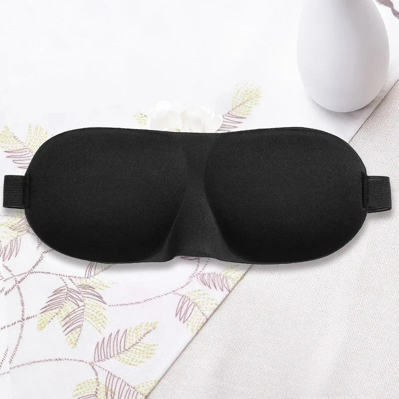 3D Sleeping Eye Mask - Padded Soft Travel Eye Cover and Blindfold, Relaxing Sleep Aid with Eye Massager