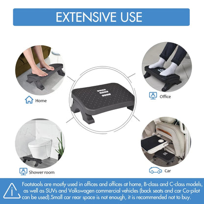 Ergonomic Under Desk Footrest with Massage Rollers – Max Load 120lbs, Desk Leg Rest for Pain Relief at Home & Office