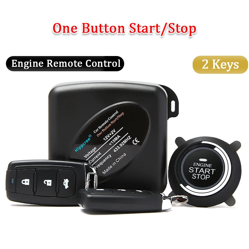 Convenient PKE Car Alarm System: Keyless Entry, Engine Start, and Remote Control - Push Button Starter with Auto Stop Feature