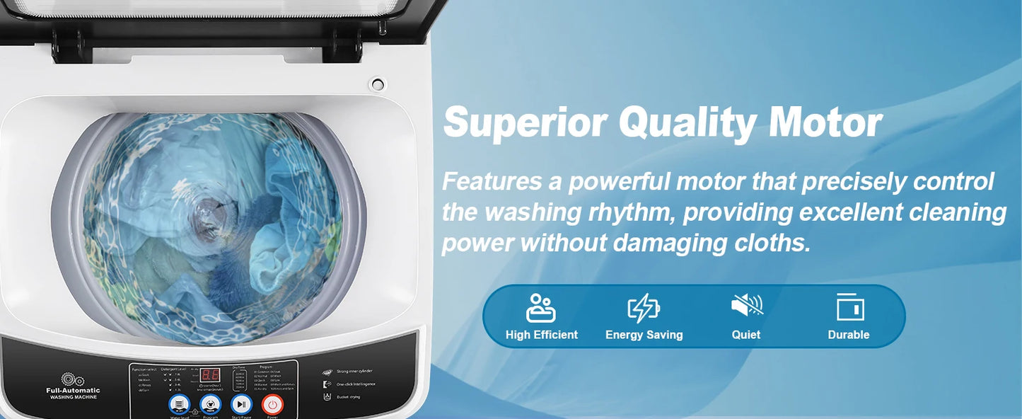 Portable 20lb Washer and Dryer Combo - 2.8 Cu.ft Capacity with 10 Programs and 8 Water Level Selections