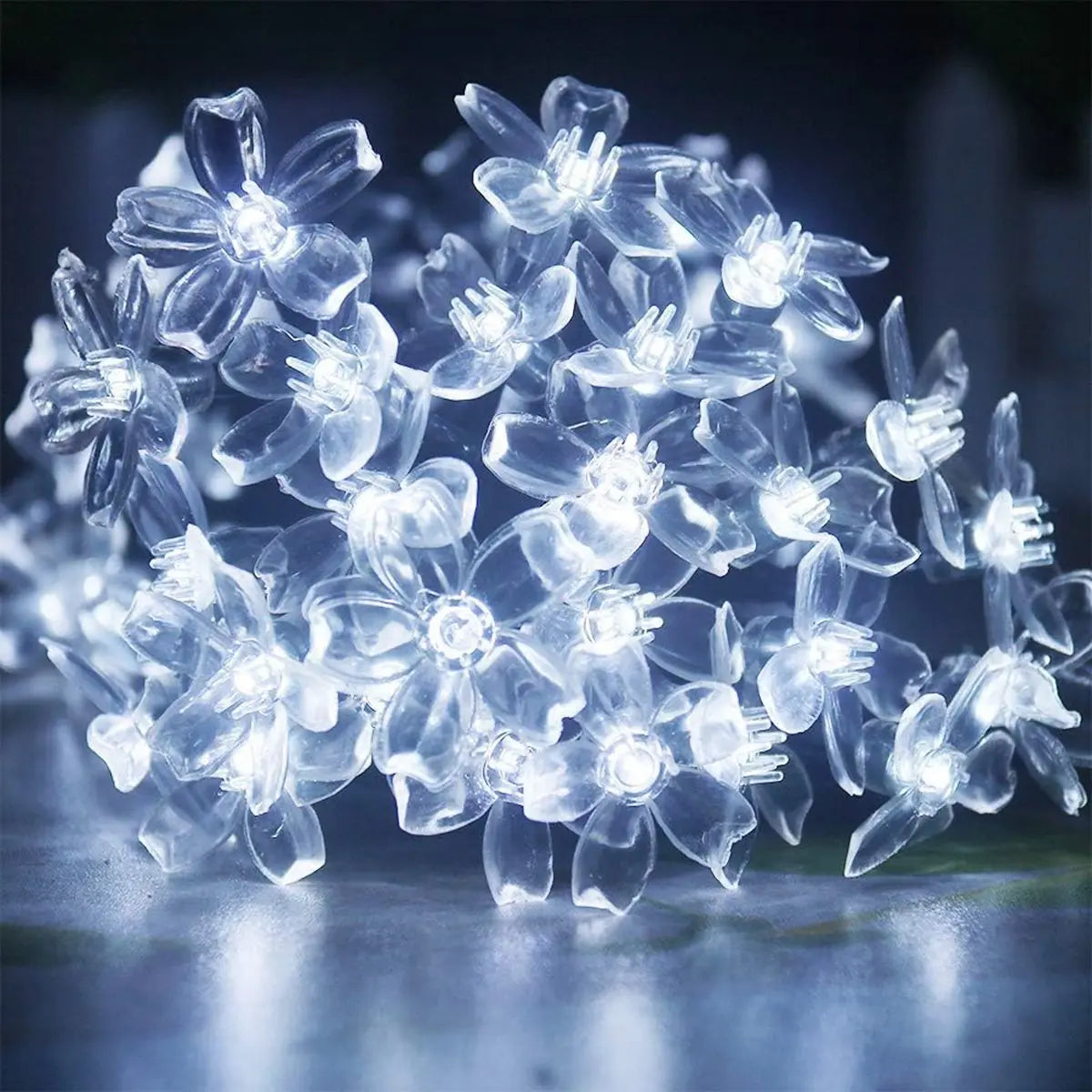 Outdoor Waterproof Solar String Flower Lights: 20/30/50/100 LED Fairy Light for Garden, Patio, Christmas Tree Decor