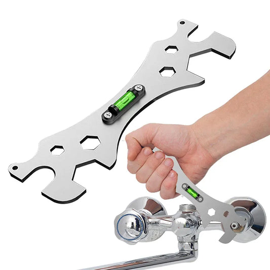 Multifunctional Bend Angle Leveling Wrench - Shower Faucet Universal Repair Tool for Bathroom Installation & Maintenance