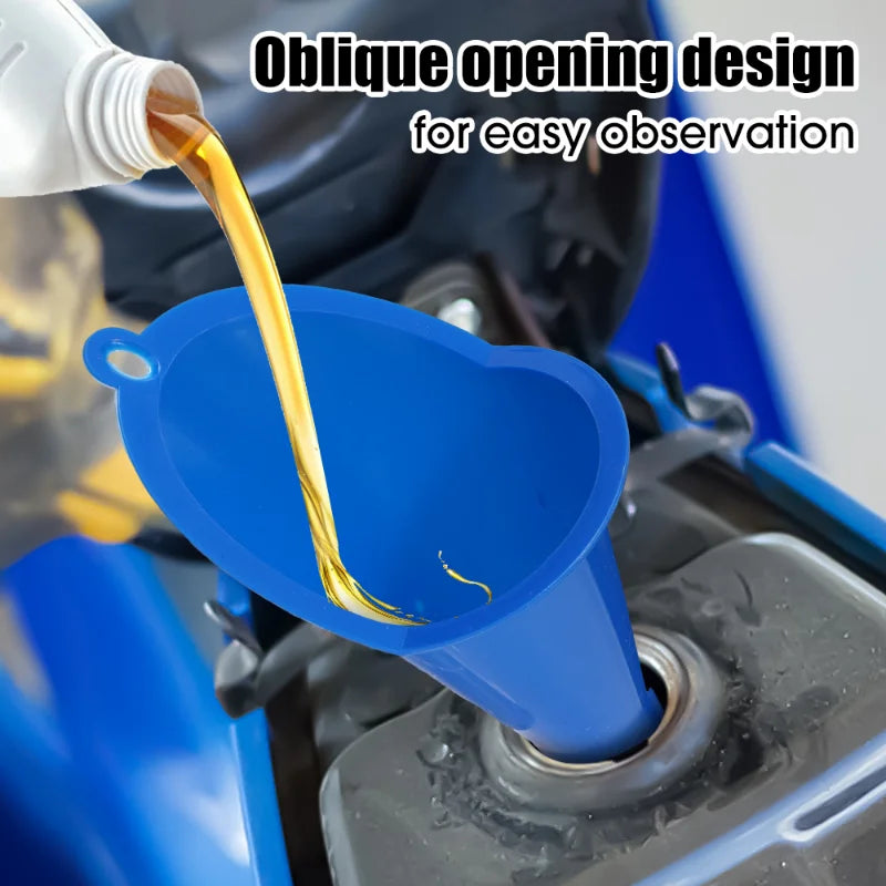 Long Stem Car Funnel: Gasoline Oil Fuel Filling Tool with Anti-Splash Design - Motorcycle Refueling Auto Accessories