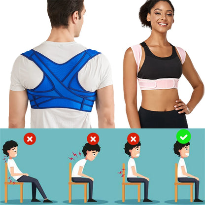 Adjustable Posture Corrector: Breathable Upper Back Brace for Neck, Shoulder, and Clavicle Support - Lumbar Pain Relief