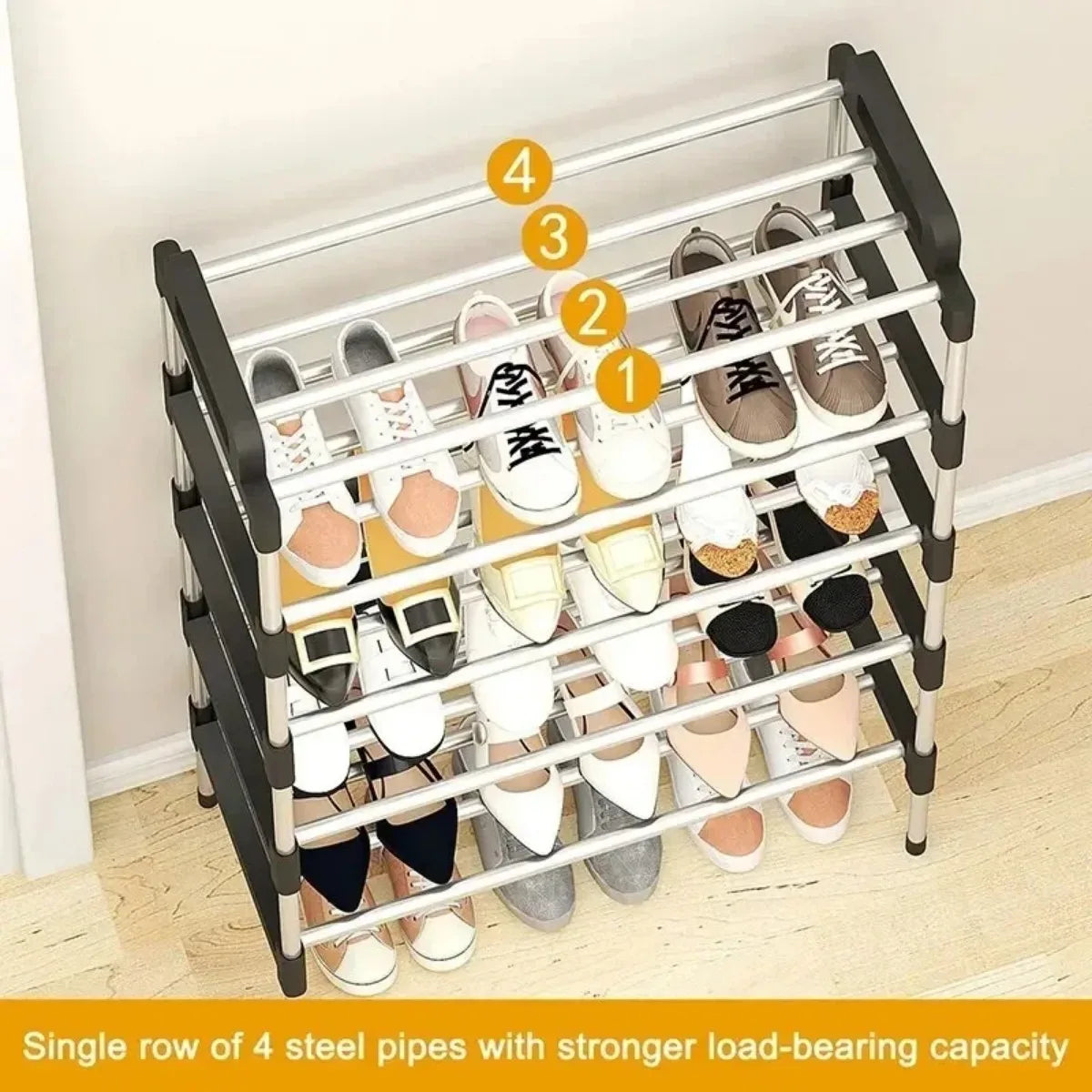 Simple Multi-Layer Shoe Rack – Dustproof Household Doorstep Shoe Cabinet – Space-Saving Storage for Living Room – Easy Assembly