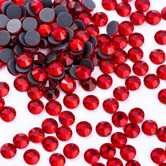 SS4-SS30 Multi-color Red Crystal Hot Fix Rhinestone - Super Glitter Hot Fix Strass Iron On Rhinestones for Fabric Garment