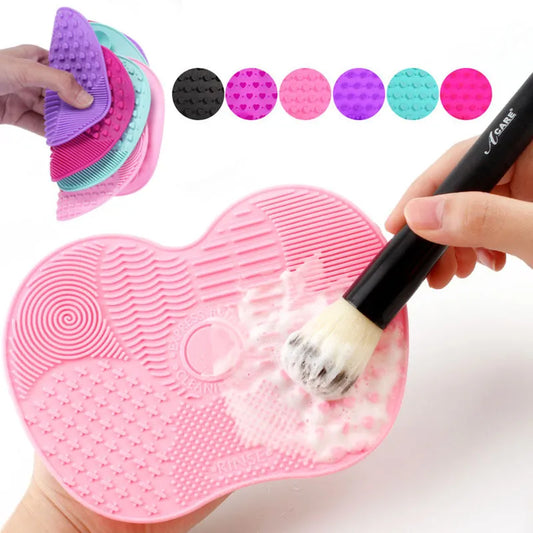 Silicone Makeup Brush Cleaner Pad - Cosmetic Washing Mat for Foundation Brushes - Efficient Cleaning and Scrubbing Tool