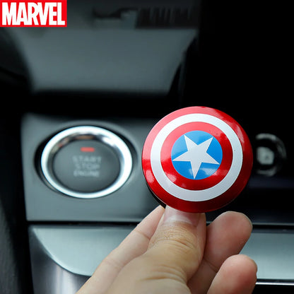 Anime Captain America Iron Man Car Engine Ignition Start Switch Button Protective Cover Sticker - Marvel Car Trim Accessory