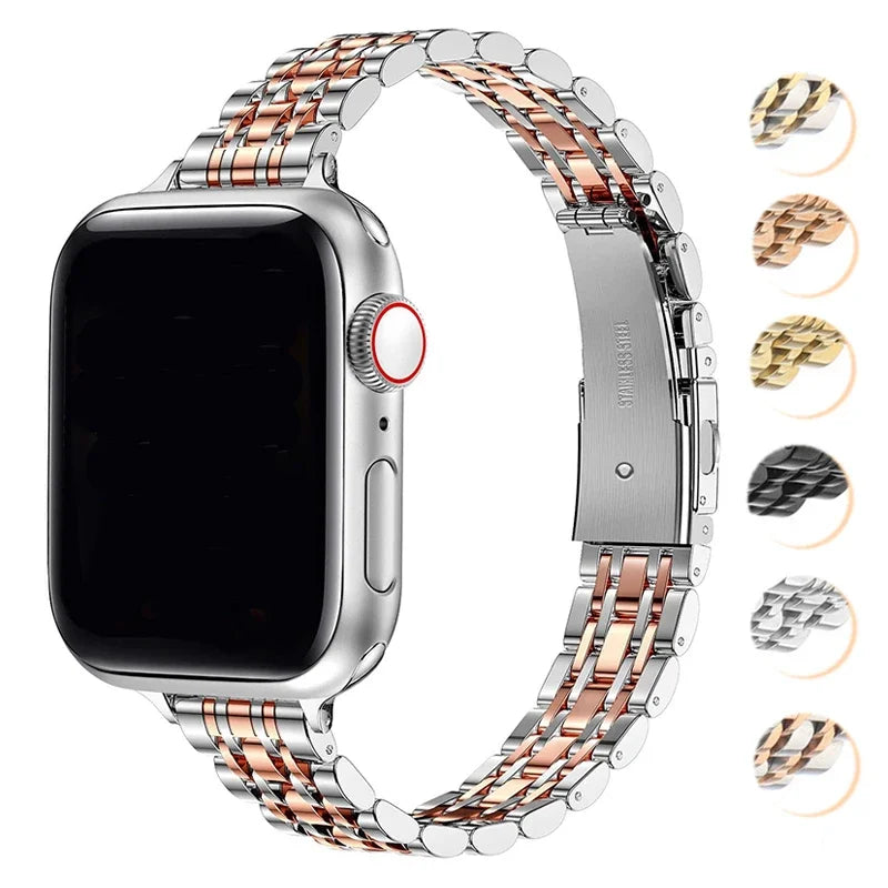 Stainless Steel Strap for Apple Watch Ultra 2 – 49mm, 45mm, 44mm, 42mm, 41mm Metal Band for iWatch Series 9/8/7/6/SE/5/4/3