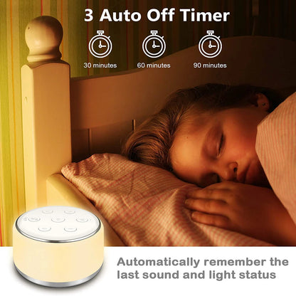 Desktop White Noise Machine | Sleep Sound Soother for Baby | 7 Colors Night Lights | 34 Soothing Sounds with Timer