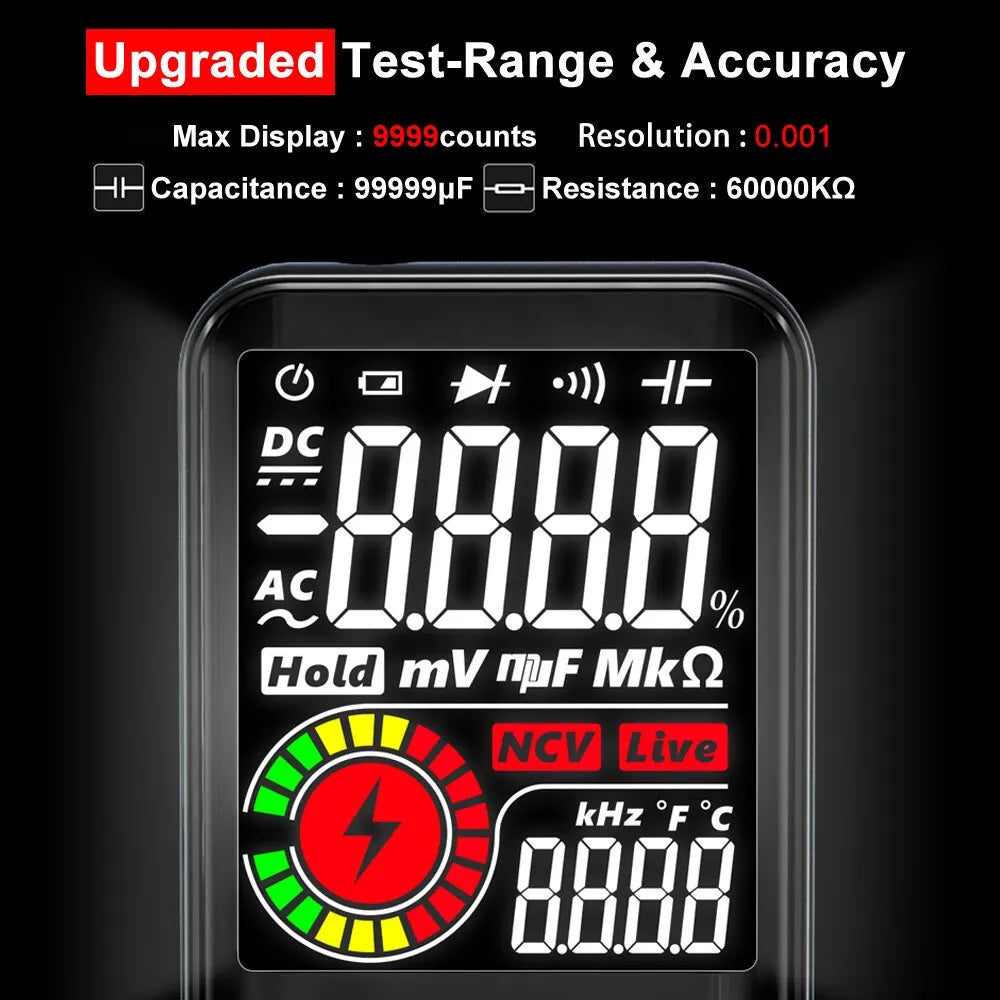 BSIDE Digital Multimeter - Smart Electrician Tester with USB Charge | T-RMS, DC/AC Voltage, Capacitance, Ohm, Hz, NCV | Professional Multitester