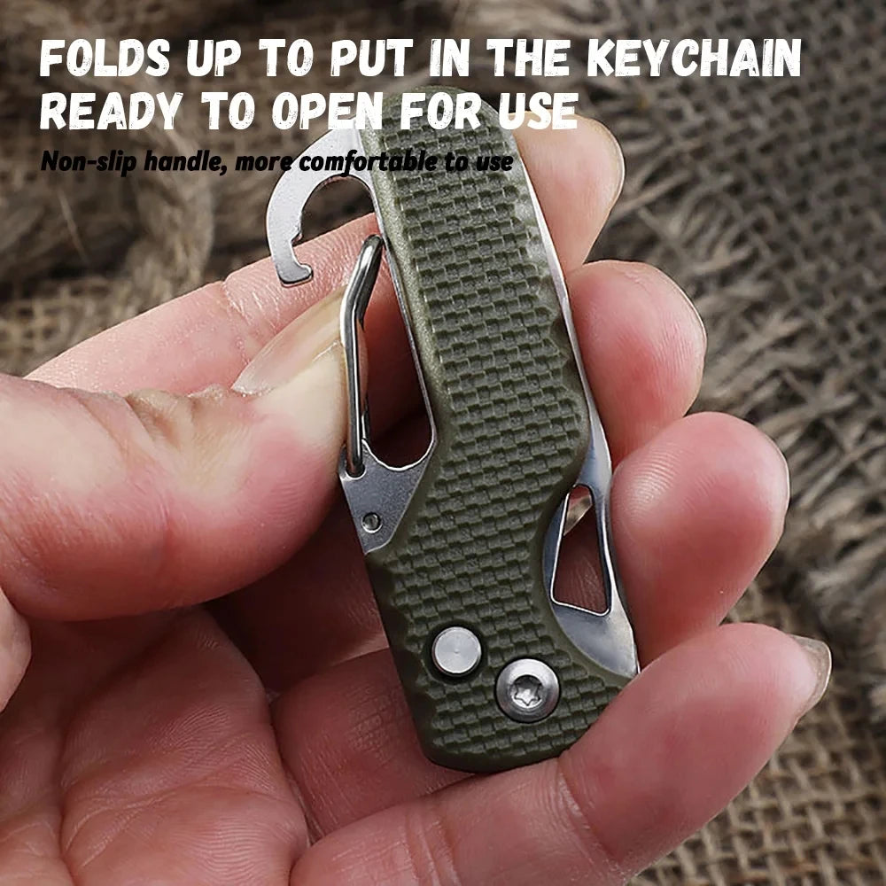 Portable Folding Knife - Stainless Serrated Hook Cutter | Express Parcel and Box Opener for Outdoor Camping and Survival