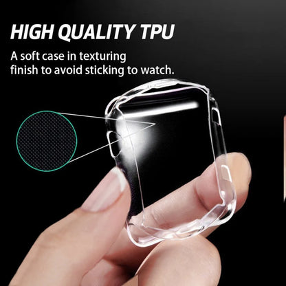 Clear Case & Screen Protector for Apple Watch: Full Cover TPU Bumper - Compatible with Series 8 to 4