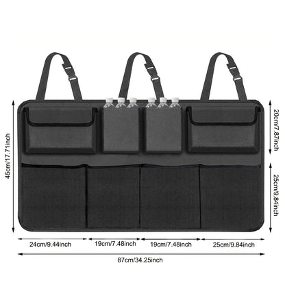 Car Trunk Organizers: Backseat Hanging Storage with 8 Large Bags - Space-Saving SUV/Truck Trunk Organizer