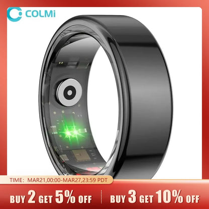 COLMI R02 Smart Ring | Military Grade Titanium Steel Shell | Health Monitoring | IP68 & 3ATM Waterproof | Multi-sport Modes