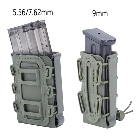 Hunting Magazine Pouch Molle | Scorpion Fast Mag Quick Release | AR15 Mag Holster Case Box with Molle Waist Belt Clip | 5.56 7.62 9mm