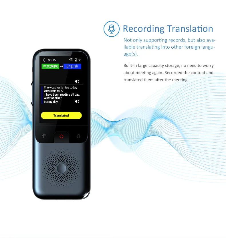 2023 T11 Portable Audio Translator – Smart Voice and Photo Translator, 138 Languages, Offline Real-Time AI Translation