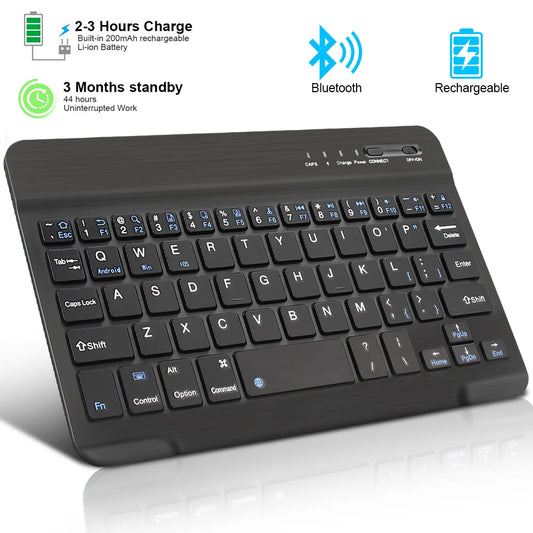 Rechargeable Bluetooth Wireless Mini Keyboard: Ideal for Laptop, Tablet, Phone, iPad - Gaming Compatible with Android, iOS, Windows