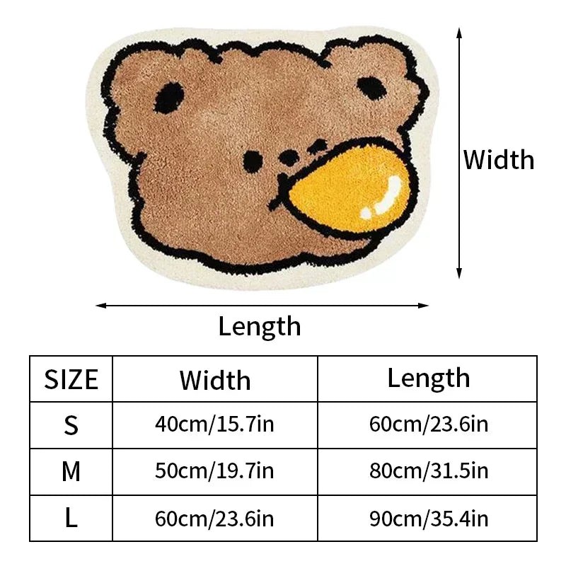 Cute Bedroom Rug | Soft Non-Slip Living Room Carpet and Faux Cashmere Bathroom Floor Mat | Entrance Doormat and Bath Mat for Room Decor