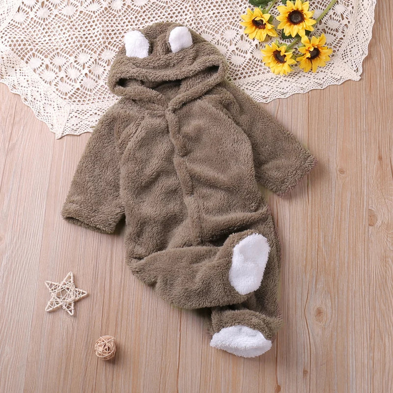 Humor Bear Autumn Cartoon Romper for Baby Boys & Girls | Winter Long Sleeve Toddler Playsuit Jumpsuit | Baby Clothes