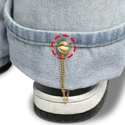 Chain Magnetic Buckle Brooch for Pants - Exquisite Alloy Hooks for DIY Sewing, Roll-Up Shorts and Trouser Legs