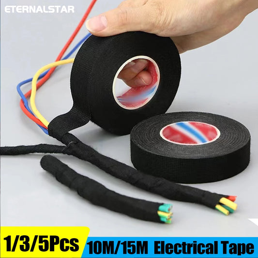 Electrical Tape – Heat Resistant, Waterproof, Adhesive Cloth Tape, Available in 1/3/5 Pcs, for Automotive and Insulating Uses