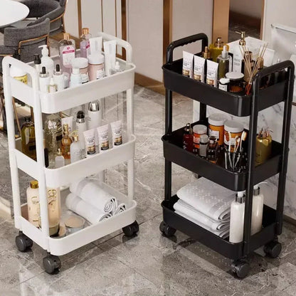 Multifunctional Kitchen Storage Rack | Household Cart with Wheels | Mobile Rack Trolley Bookshelf | Home Organization Accessories