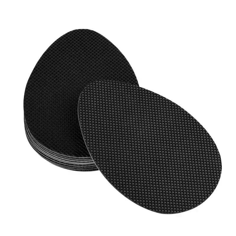 10/2Pcs Women's High Heel Sole Protectors - Black Anti-Slip, No-Adhesive Sticker Pads for Sandals and Oxfords