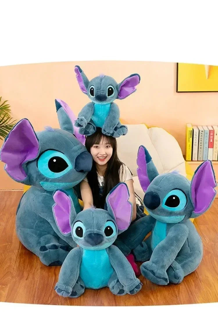 Disney Lilo and Stitch Giant Plush Doll - 30cm to 80cm Cartoon Animal Stuffed Toy, Soft Couple Sleeping Pillow, Ideal Gift