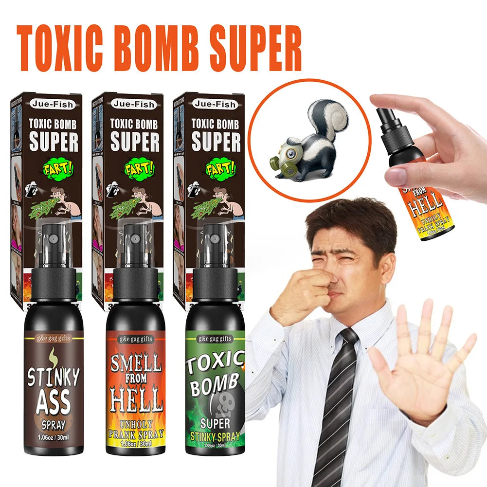 30ml Fart Gag Spray - Prank Joke Stink Spray for Adults & Kids, Terrible Stinky Non-Toxic Halloween Funny Toy