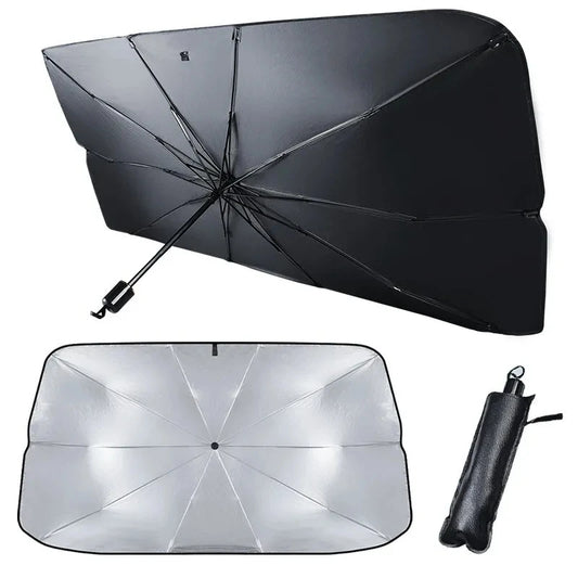 Car Sunshade Retractable Front Windshield Parasol: Sunscreen Heat Insulation for Car Sun Protection