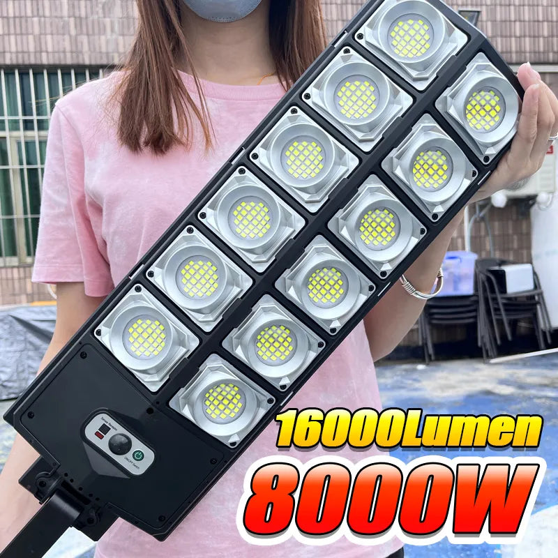 7700LM Solar LED Light Outdoor – Powerful 720 LED Lamp with 3 Modes, Remote Control, Waterproof for Garden and Street