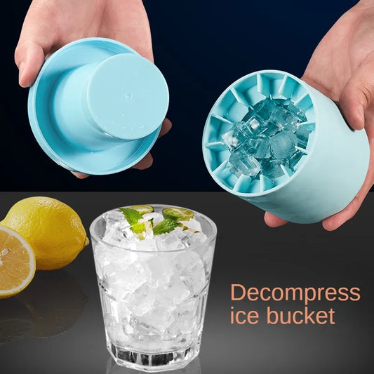 Quick-Freeze Silicone Ice Bucket Mold - Creative Design Ice Cube Tray, Food Grade Ice Maker for Whiskey, Beer, and Beverages